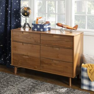 Walker Edison Sonoma 6-Drawer Solid Wood Caramel Dresser