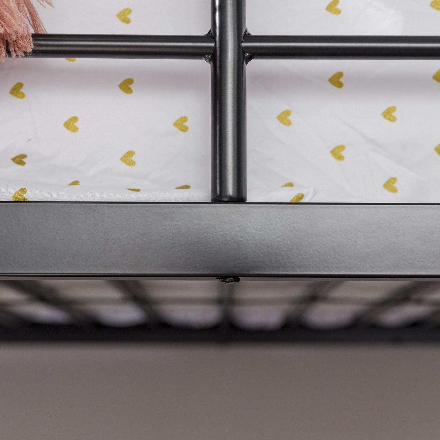 Walker Edison Twin Metal Loft Bed with Desk and Shelving, Black - Image 10