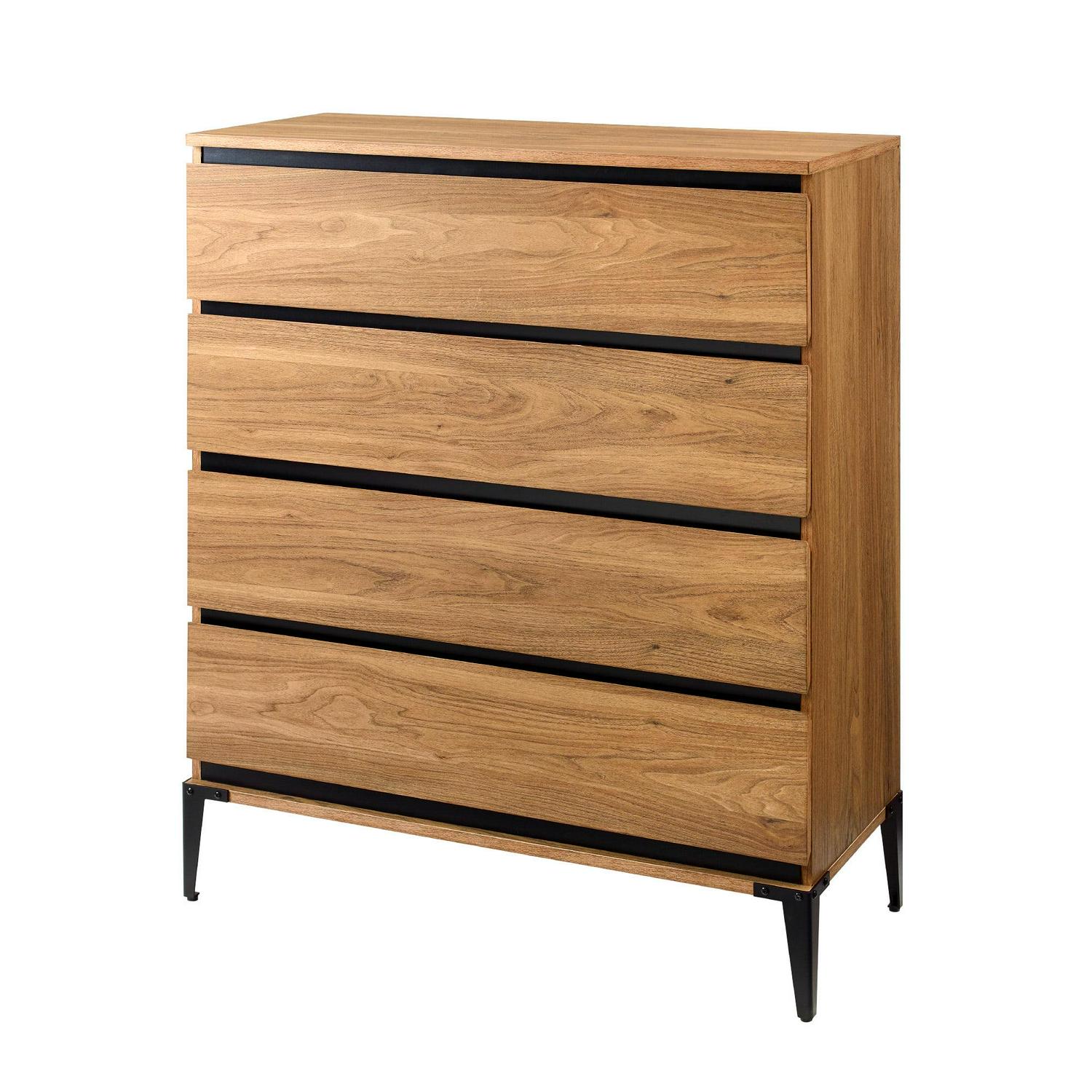 Walker Edison Urban Industrial 4 Drawer Vertical Dresser, English Oak - Image 6