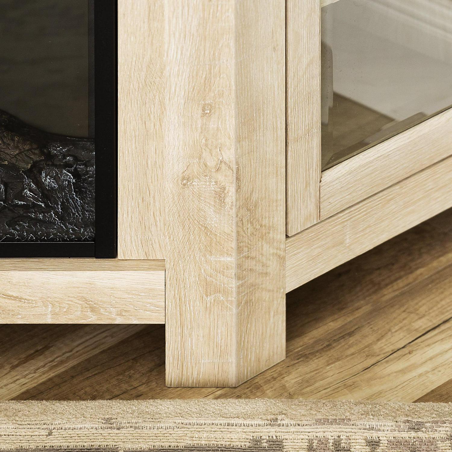Walker Edison White Oak Corner Fireplace TV Stand for TVs up to 55" - Image 8