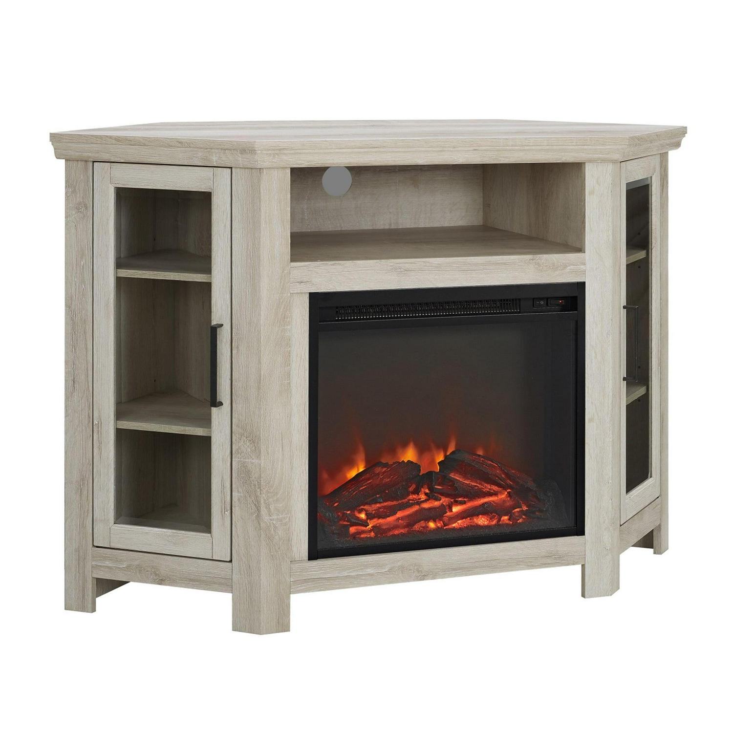 Walker Edison White Oak Corner Fireplace TV Stand for TVs up to 55" - Image 18
