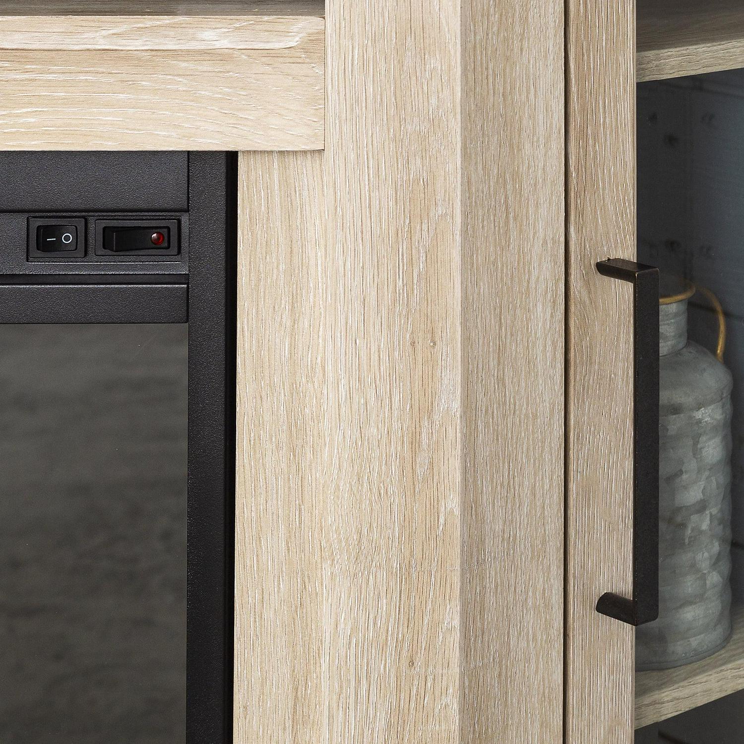 Walker Edison White Oak Corner Fireplace TV Stand for TVs up to 55" - Image 14