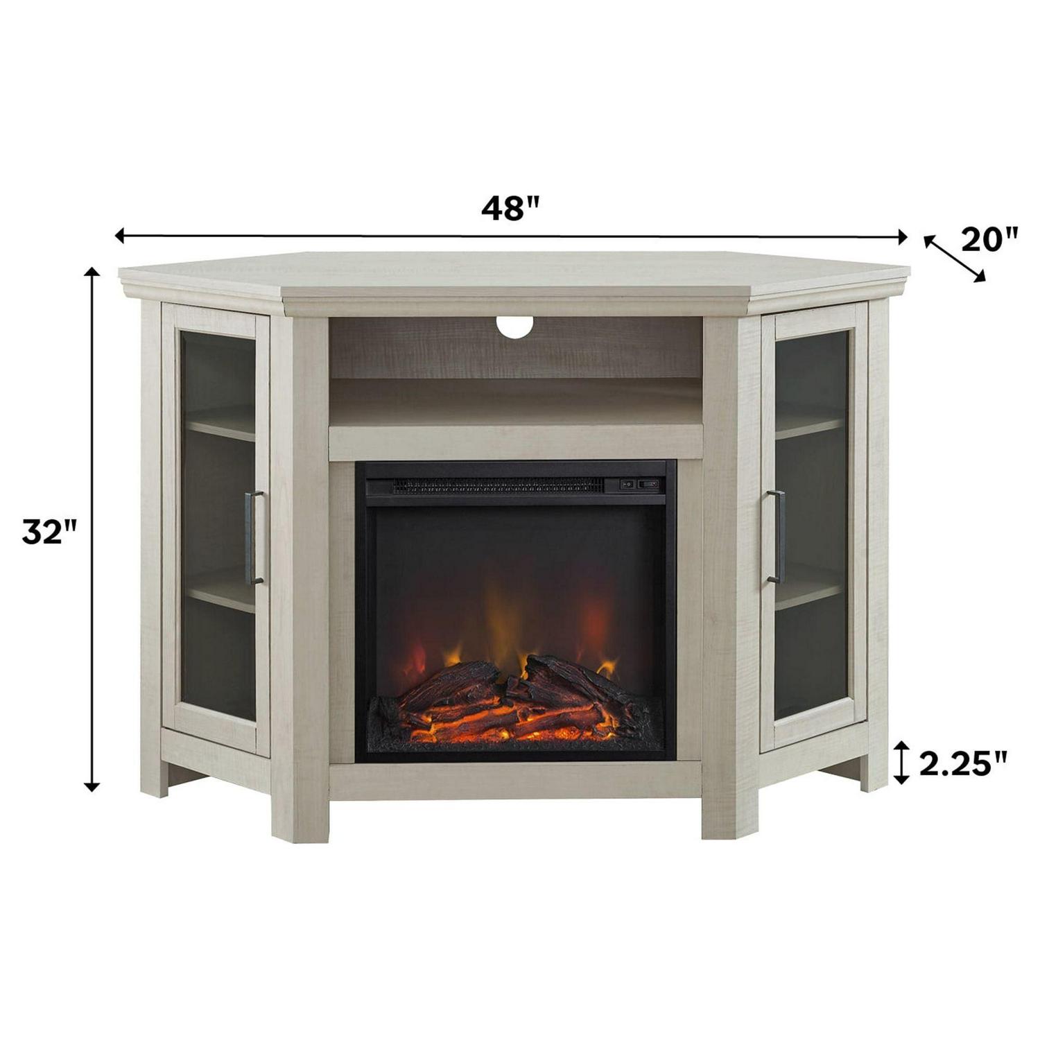 Walker Edison White Oak Corner Fireplace TV Stand for TVs up to 55" - Image 17