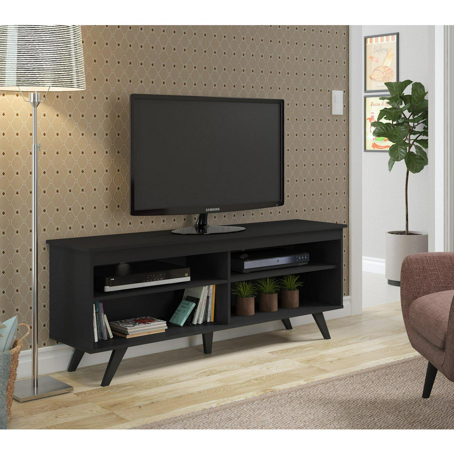 Walker Edison Wood 58 in. Simple Contemporary TV Console - Image 4