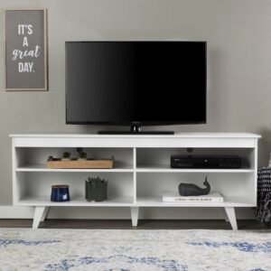 Walker Edison Wood 58 in. Simple Contemporary TV Stand, Grey