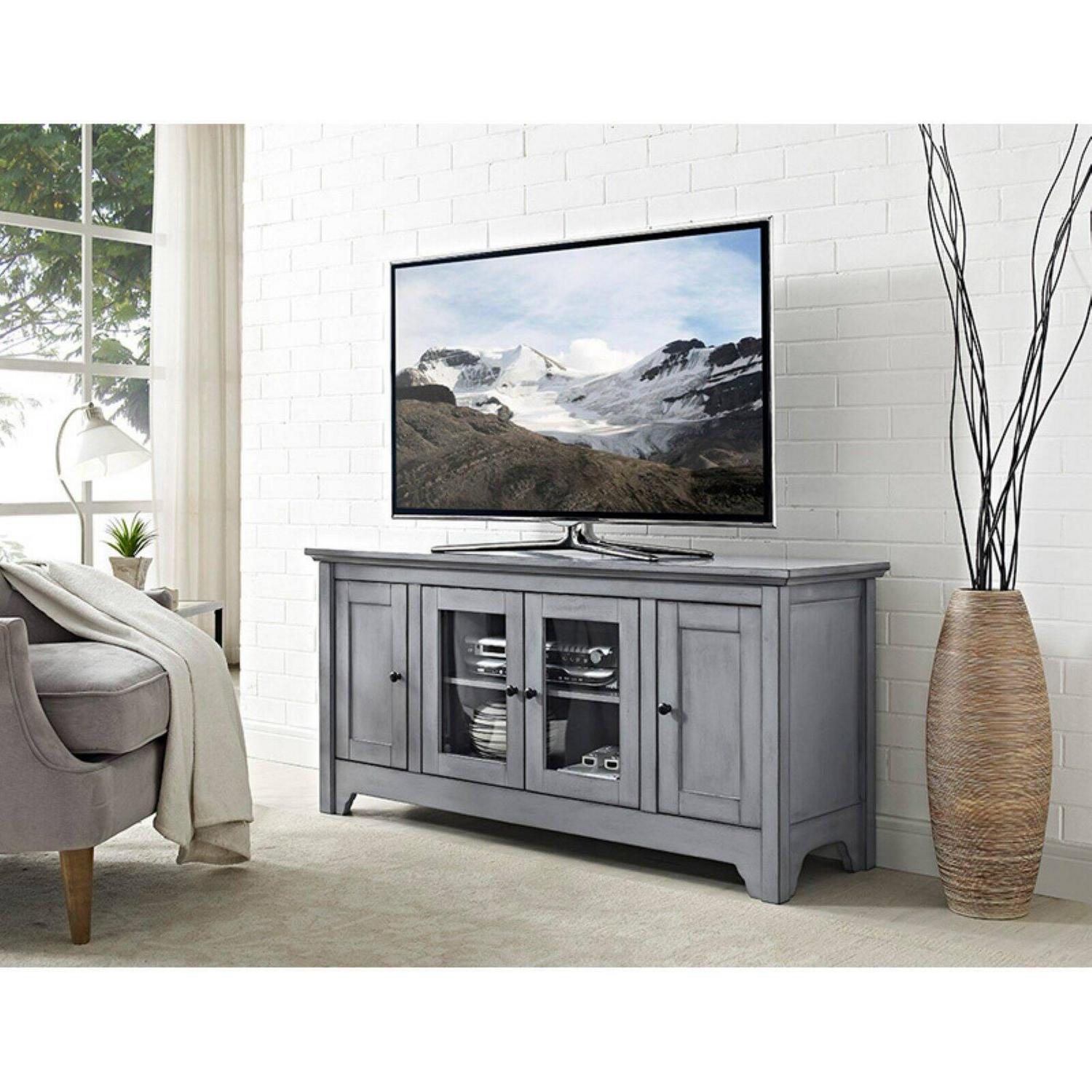 52" Wood TV Media Stand Storage Console - Image 2
