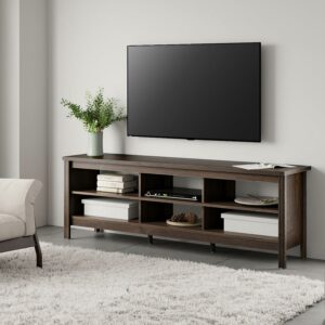 Wampat TV Stands for 75 inch TV Entertainment Center Wood Media Console Storage Cabinet, 70 inch, Espresso