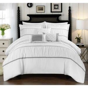 Chic Home 10 Piece White Ruffled Elegance Bed in a Bag, King
