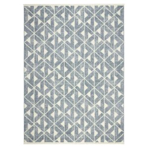 Wanda June Home by Miranda Lambert Geo with Fringe Area Rug, Blue, 5'2"x7'2"