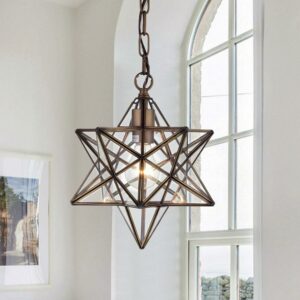 Warehouse of Tiffany RL8198AB Warehouse of Tiffany Minkar 1-light Antique Bronze Star Pendant