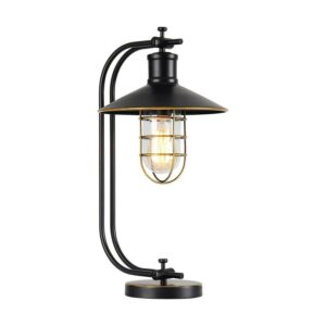 Warehouse of Tiffany Kyriaki 1-light Black and Gold-tone 11-inch Table Lamp
