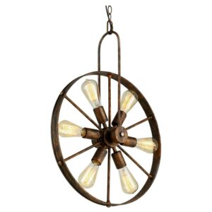 Warehouse of Tiffany Saralin CY-DD-315 Rustic Wagon Wheel Chandelier