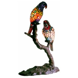 Warehouse of Tiffany Tiffany-style Exotic Birds Accent Lamp