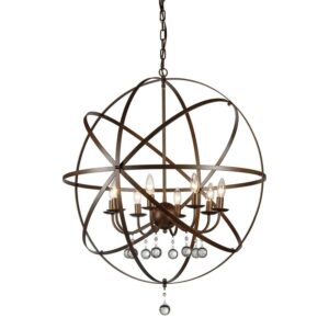 Warehouse of Tiffany Jossie 8-light Crystal 30-inch Bronze-finish Chandelier - 22" x 21" x 21"