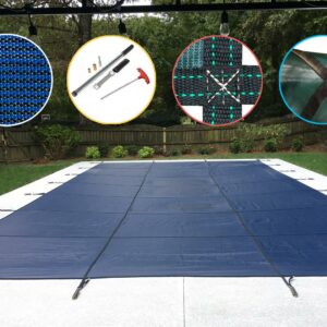WaterWarden in-Ground Pool Safety Cover Fits 12’ x 20’ Rectangle Pool, UL Classified to ASTM F1346
