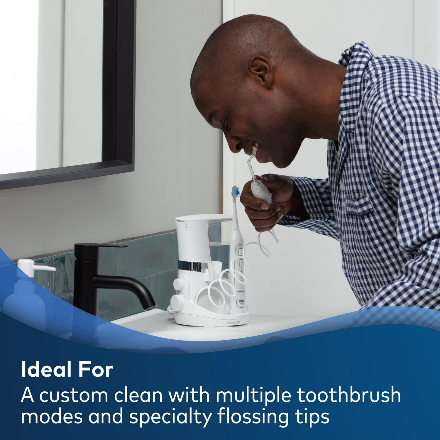 Waterpik Complete Care 5.0 Water Flosser + Sonic Electric Toothbrush, White - Image 2