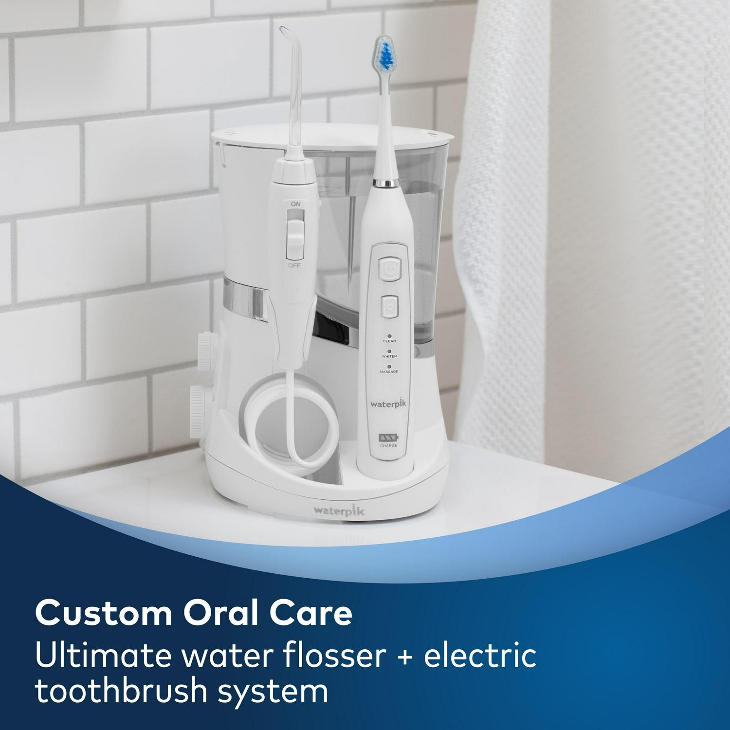 Waterpik Complete Care 5.0 Water Flosser + Sonic Electric Toothbrush, White - Image 3