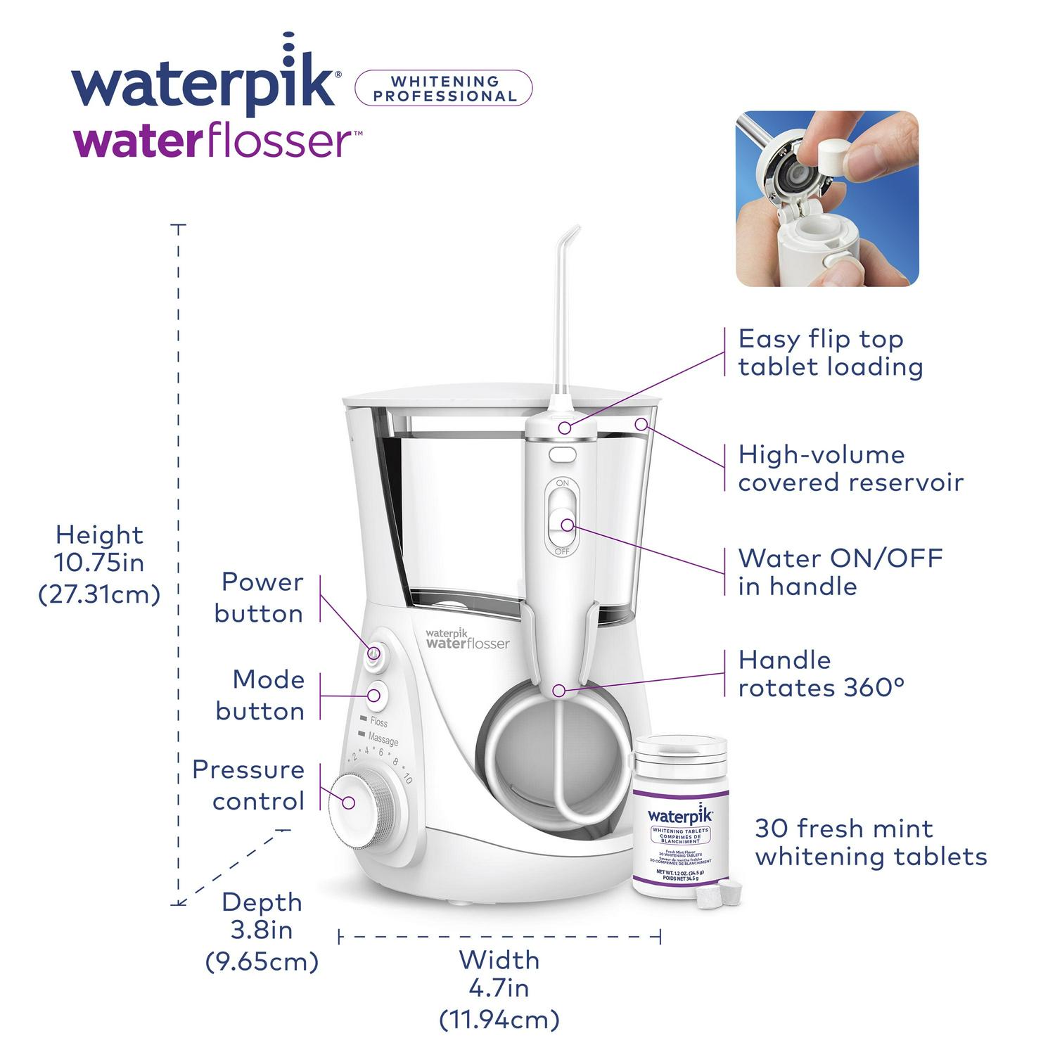 Waterpik Whitening Countertop Water Flosser, WF-06 - Image 9