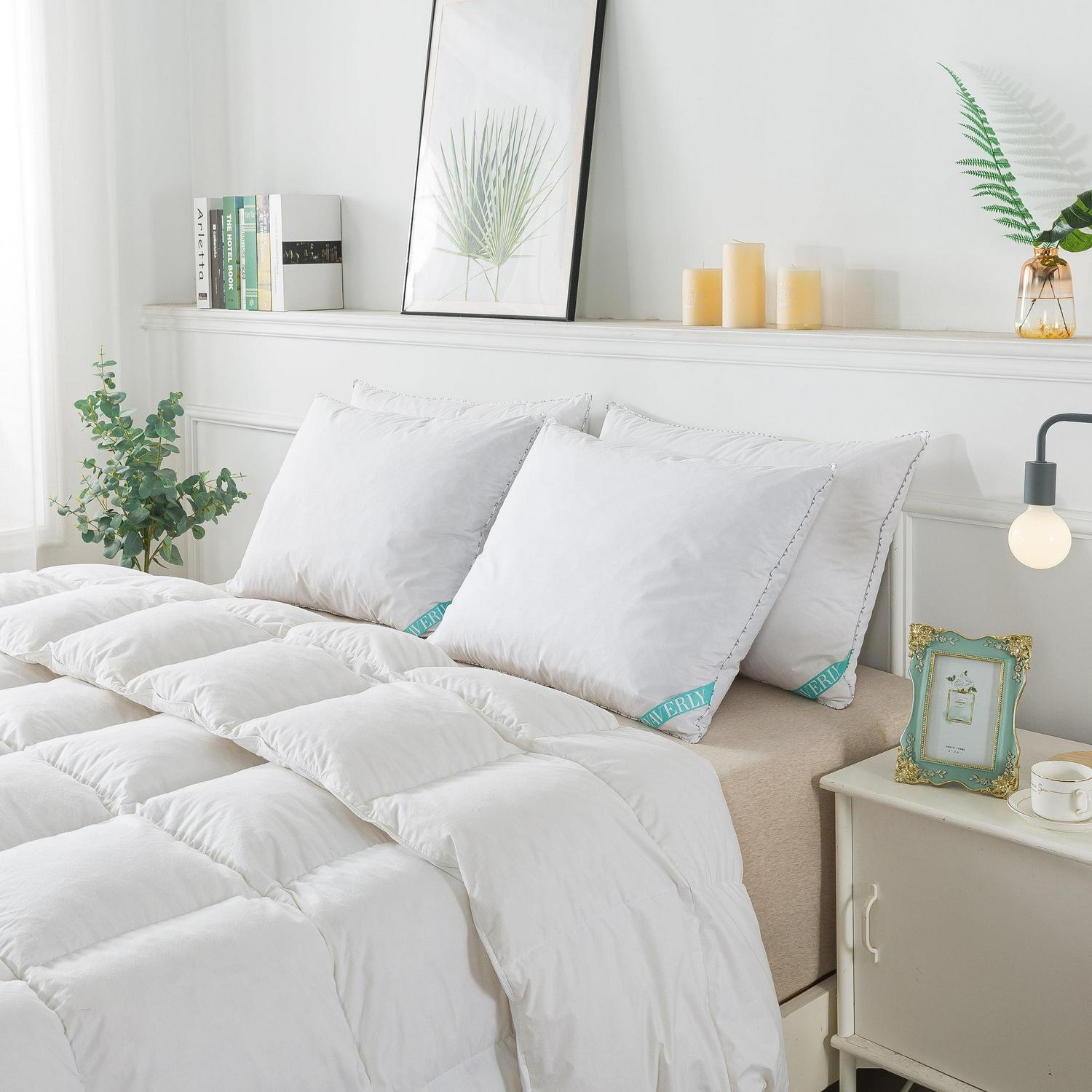 Waverly 300tc White Duck Down Pillow - Standard/Queen - Image 3