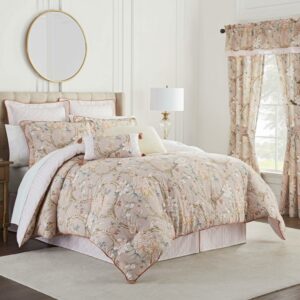 Waverly Mudan Comforter Set, Queen, Taupe, 4-Piece