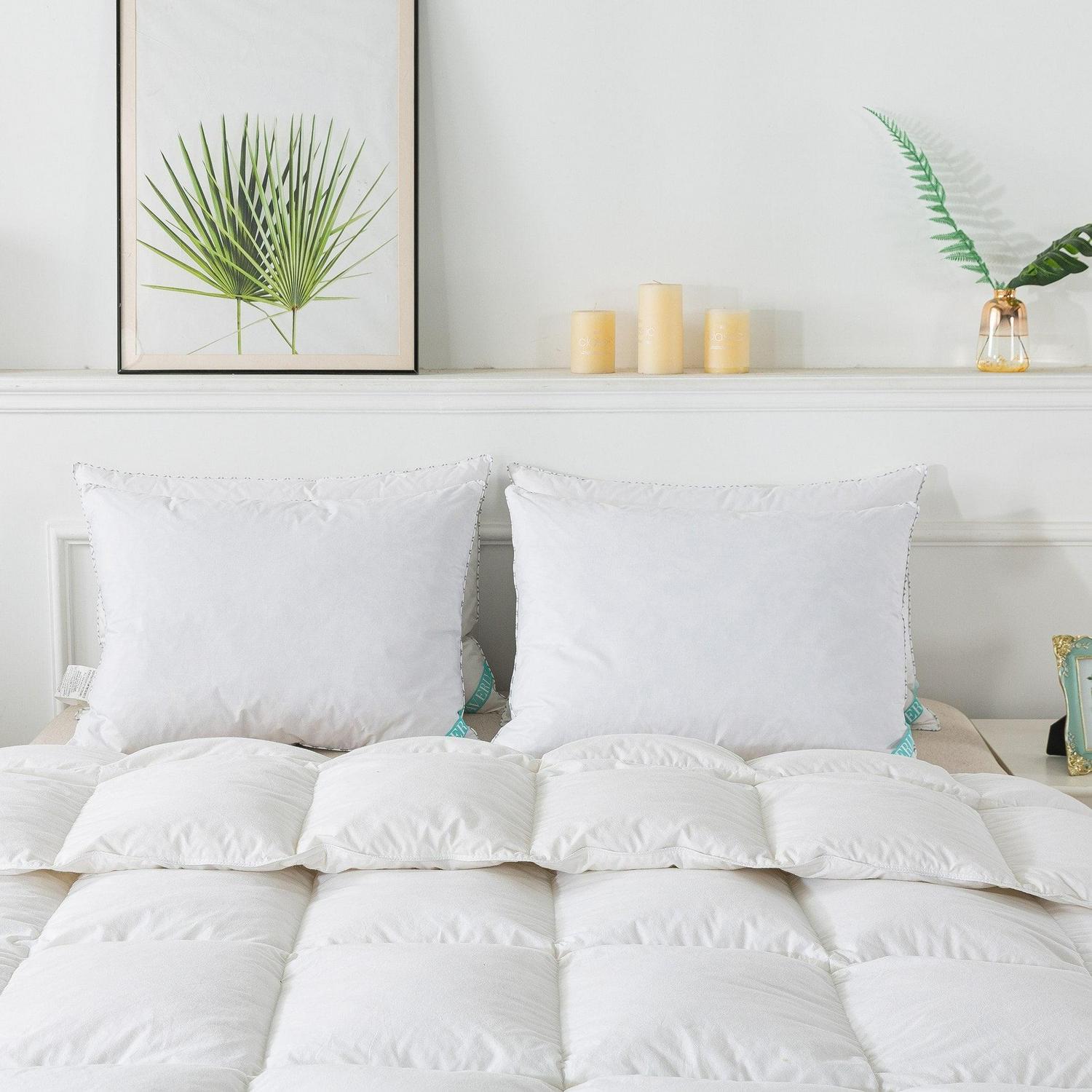 Waverly Twin Pack White Duck Feather Pillow - King - Image 2