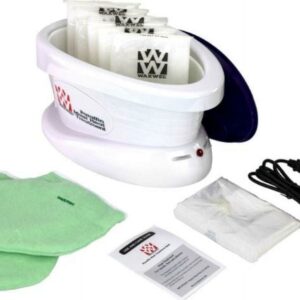 WaxWel Paraffin Wax Bath, Professional Home and Spa Soothing Moisturizing Therapy System, Wax Warmer, 65 Liners, 1 Thermal Hand Mitt, 1 Foot Bootie, 6 Pound Unscented Paraffin, Fragrance-Free