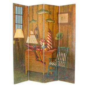 Wayborn Hand Painted Fisherman Room Divider