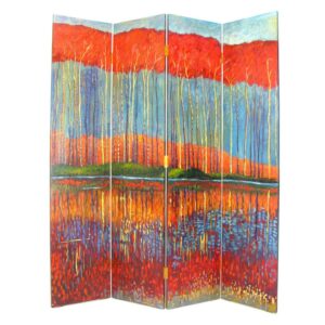 Wayborn Hand Painted Fall In The Forest Room Divider