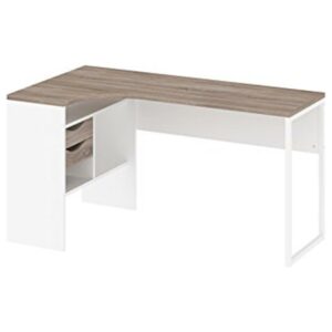 Wayland 2 Drawer Desk, White/Truffle Oak