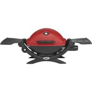 Weber Q 1200 1 Burner Portable Liquid Propane Gas Grill for Travel, Red