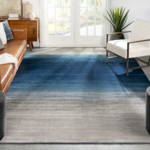 Well Woven Yaro Blue Abstract Geometric Pattern Area Rug 8x10 (7'10" x 9'10")