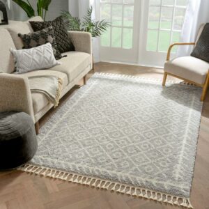 Well Woven Cabana Tribal Geometric Moroccan Area Rug, Gray