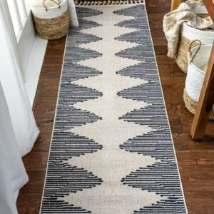 Well Woven Loop-De-Loop Zipped Ivory Tribal Aztec Geometric 2'3" x 7'3" Runner Flatweave Rug