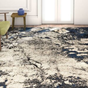 Well Woven LX-64-5 Supurasshu Modern Rug, Blue - 5 ft. 3 in. x 7 ft. 3 in.