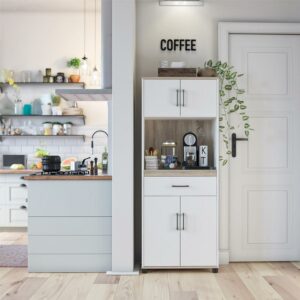 Welland, 1 Drawer / 4 Door Tall Coffee Bar, White