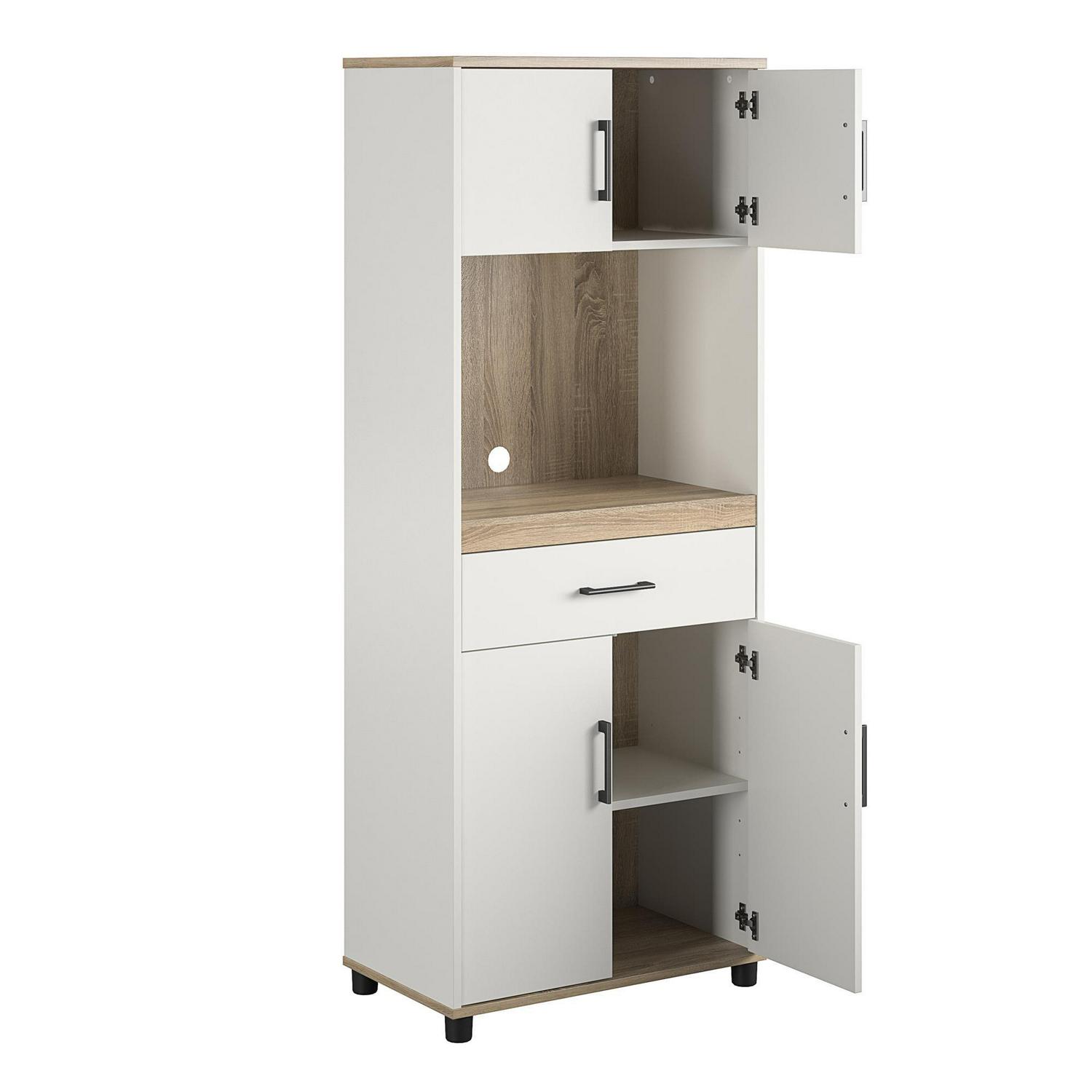 Welland, 1 Drawer / 4 Door Tall Coffee Bar, White - Image 11