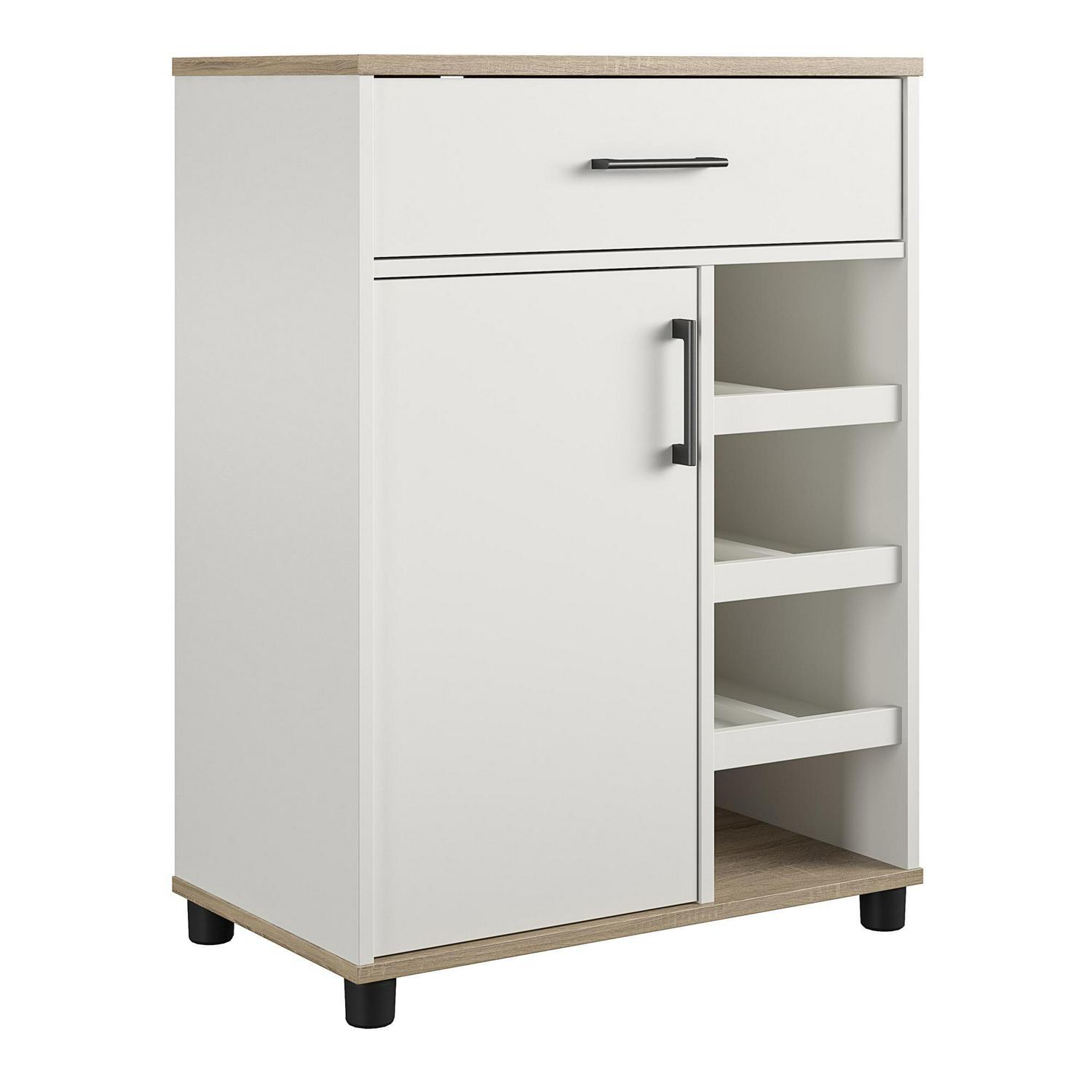 Welland Bar Cabinet with Beverage Shelves, White - Image 10