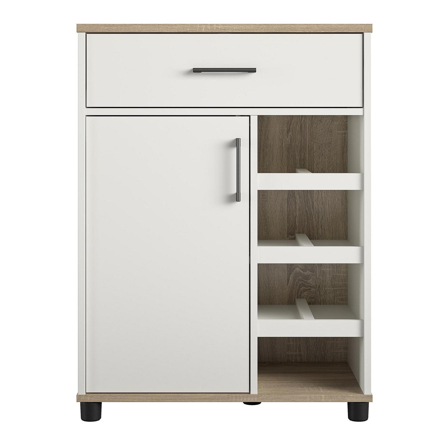 Welland Bar Cabinet with Beverage Shelves, White - Image 4