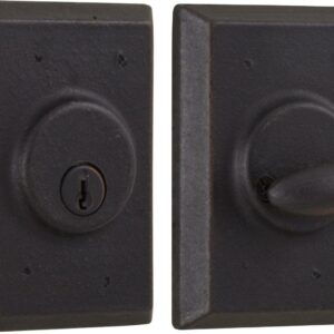 Weslock 07971-1-1SL23 Square Single Cylinder Deadbolt with Adjustable Latch and Deadbolt Strike Oil Rubbed Bronze Finish