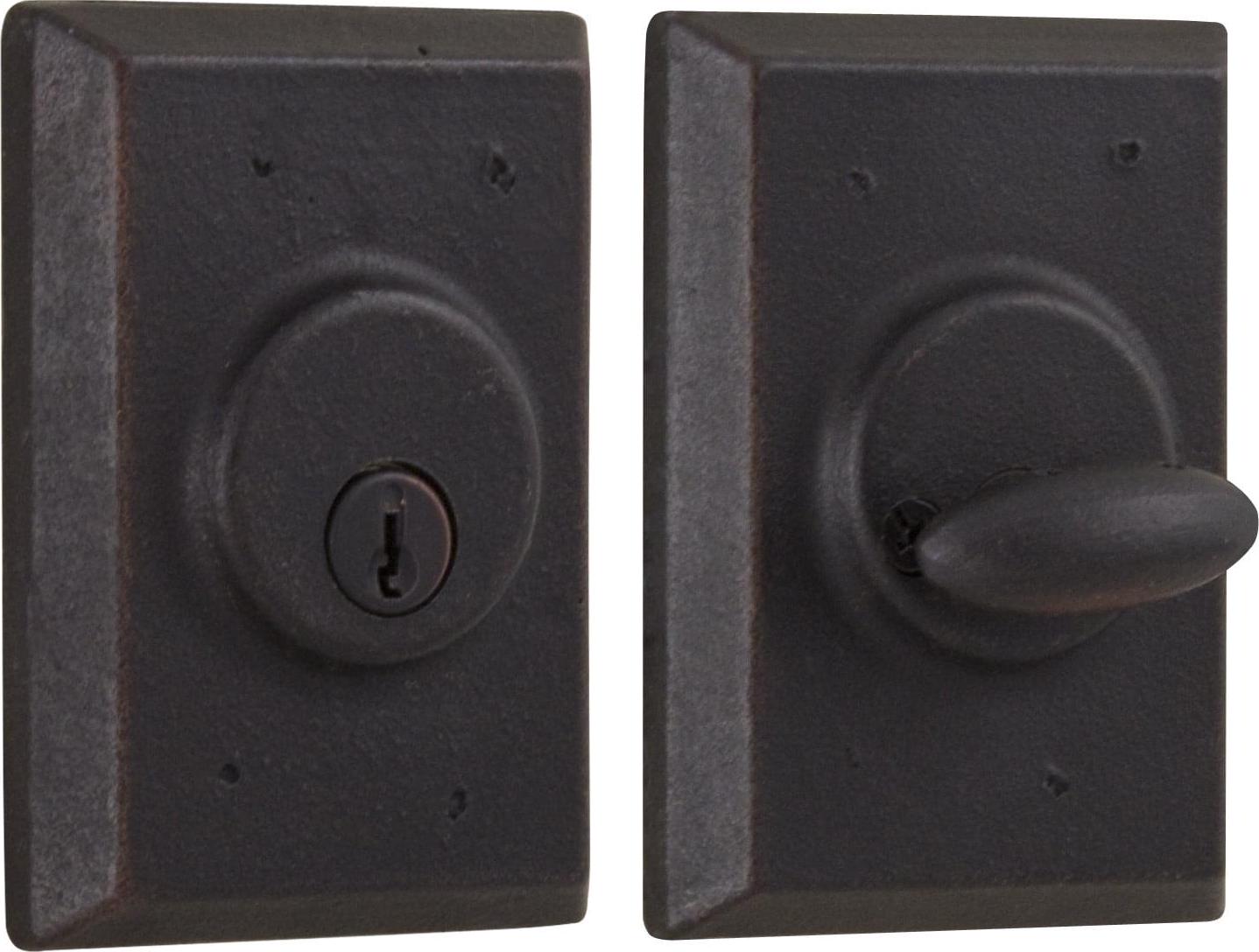 Weslock 07971-1-1SL23 Square Single Cylinder Deadbolt with Adjustable Latch and Deadbolt Strike Oil Rubbed Bronze Finish
