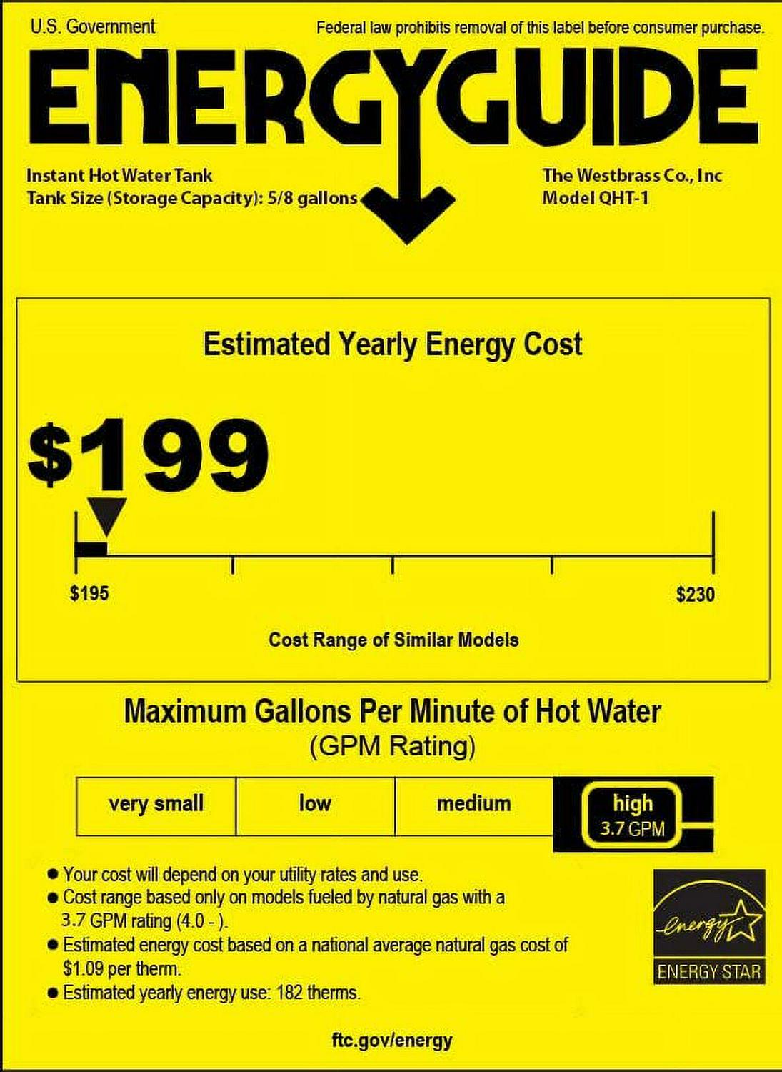 Westbrass 9" 1-Handle Hot Water Dispenser Faucet with Heating Tank, Polished Chrome - Image 6