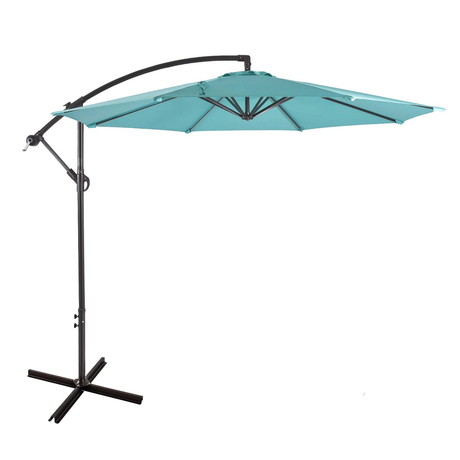 Westin Furniture 10 ft. Cantilever Hanging Patio Umbrella, Turquoise - Image 2