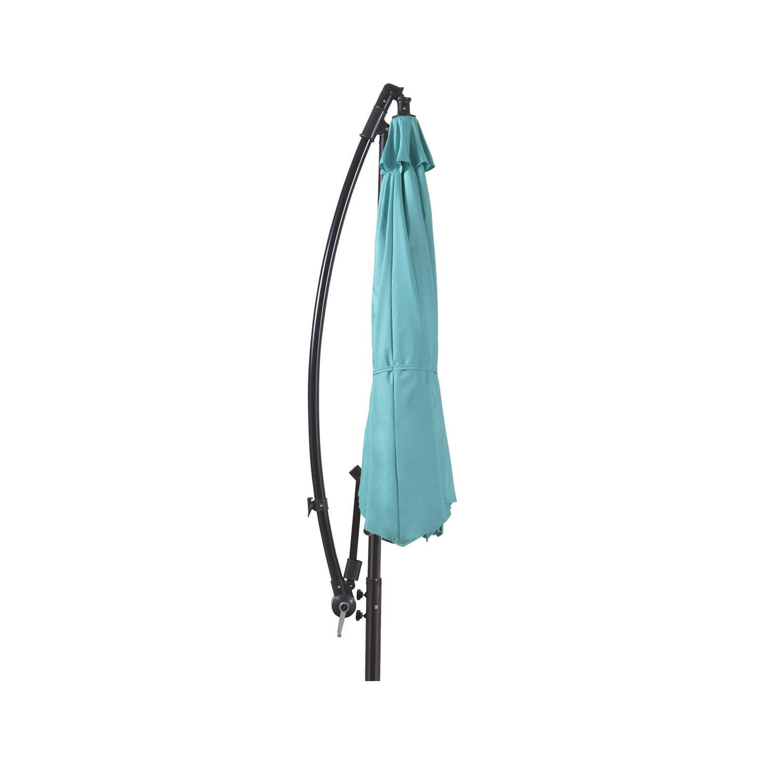 Westin Furniture 10 ft. Cantilever Hanging Patio Umbrella, Turquoise - Image 3