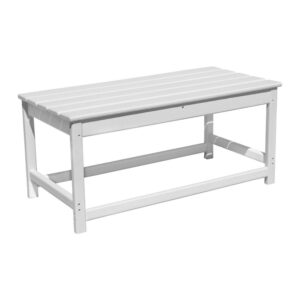 Westin Outdoor 35" Inch Adirondack Coffee Table for Patio Backyard UV Weather Resistant HDPE Plastic, White