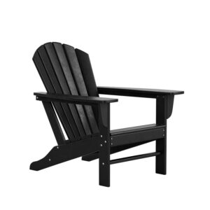 Polytrends Altura Outdoor Eco-Friendly All Weather Poly Patio Adirondack Chair - Black