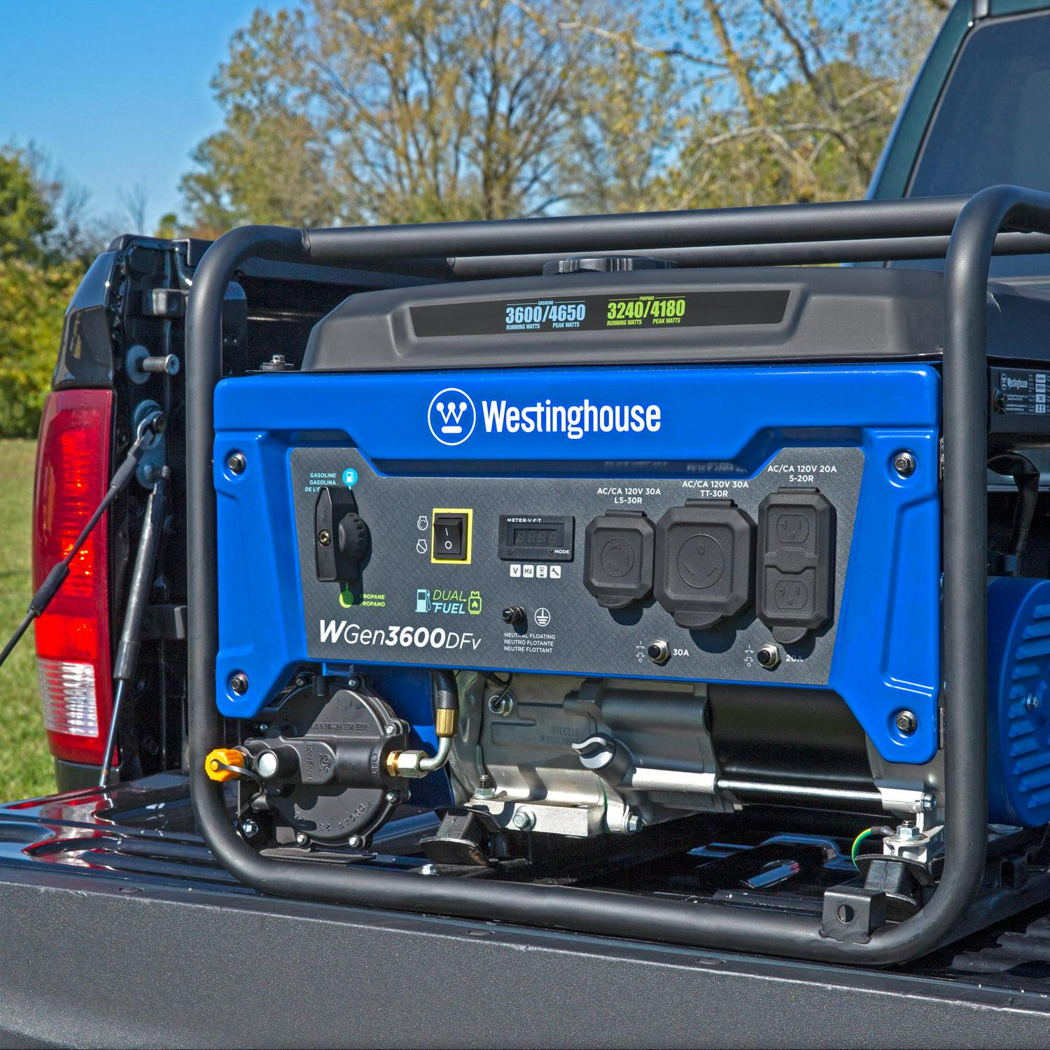 Westinghouse 4650 Peak Watt Dual Fuel Portable Generator with RV Ready Outlet, Recoil Start - Image 3