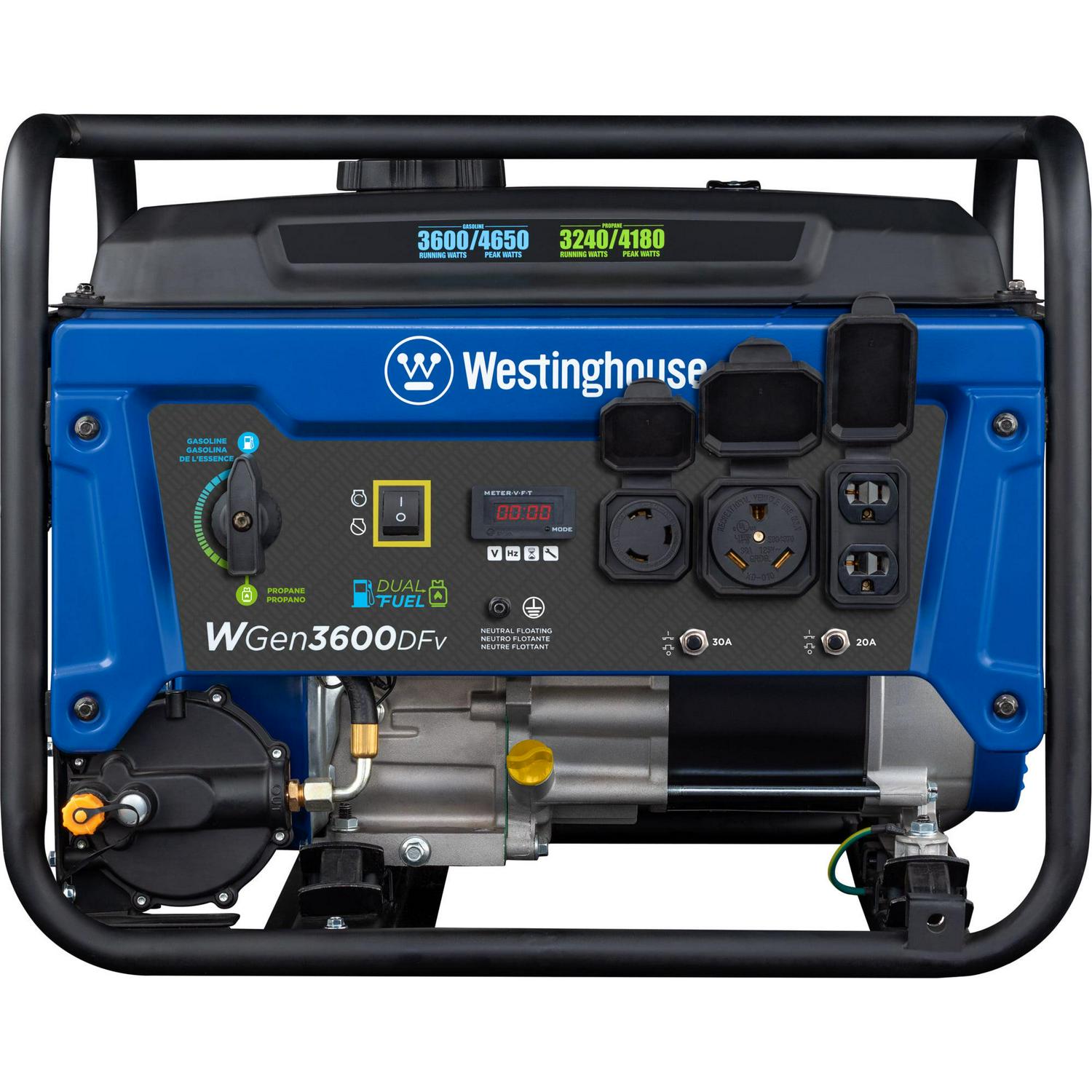 Westinghouse 4650 Peak Watt Dual Fuel Portable Generator with RV Ready Outlet, Recoil Start - Image 7