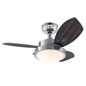 Westinghouse Wengue 30" Chrome Brown Indoor Ceiling Fan LED Light Kit