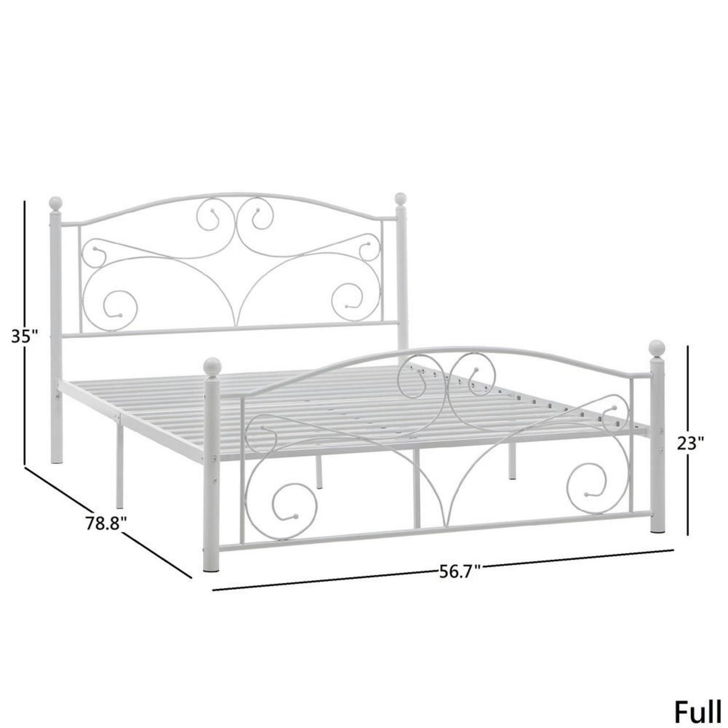 Weston Home Abigail Metal Platform Full Bed, White - Image 8