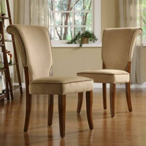 Weston Home Alamosa Velvet Parson Chairs - Set of 2